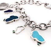 Small Yellow Gold Lapis Lake Tahoe with Emerald Charm for Charm Bracelet